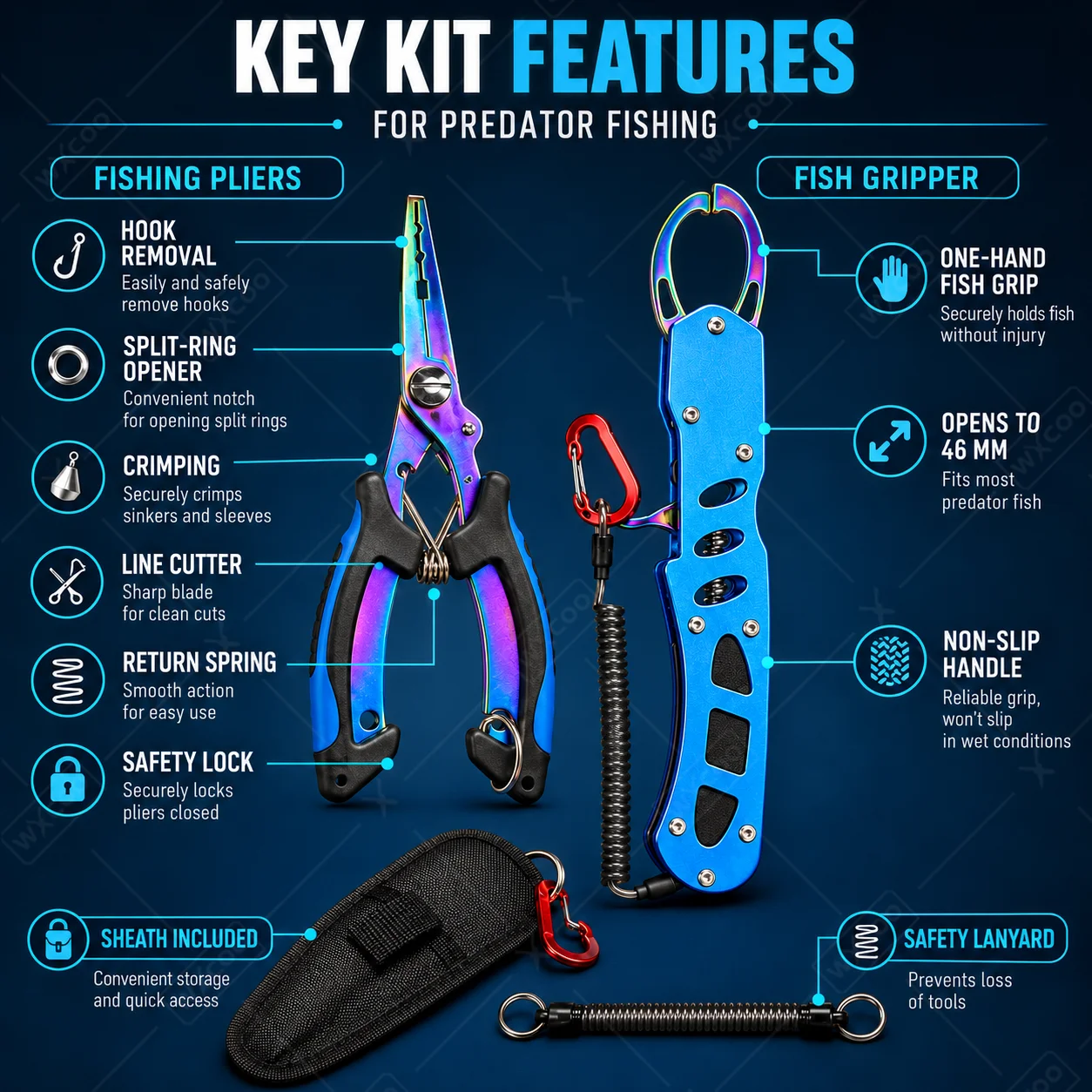 Blue Titanium Coated Saltwater - đánh giá và giá Fishing Line Cutter